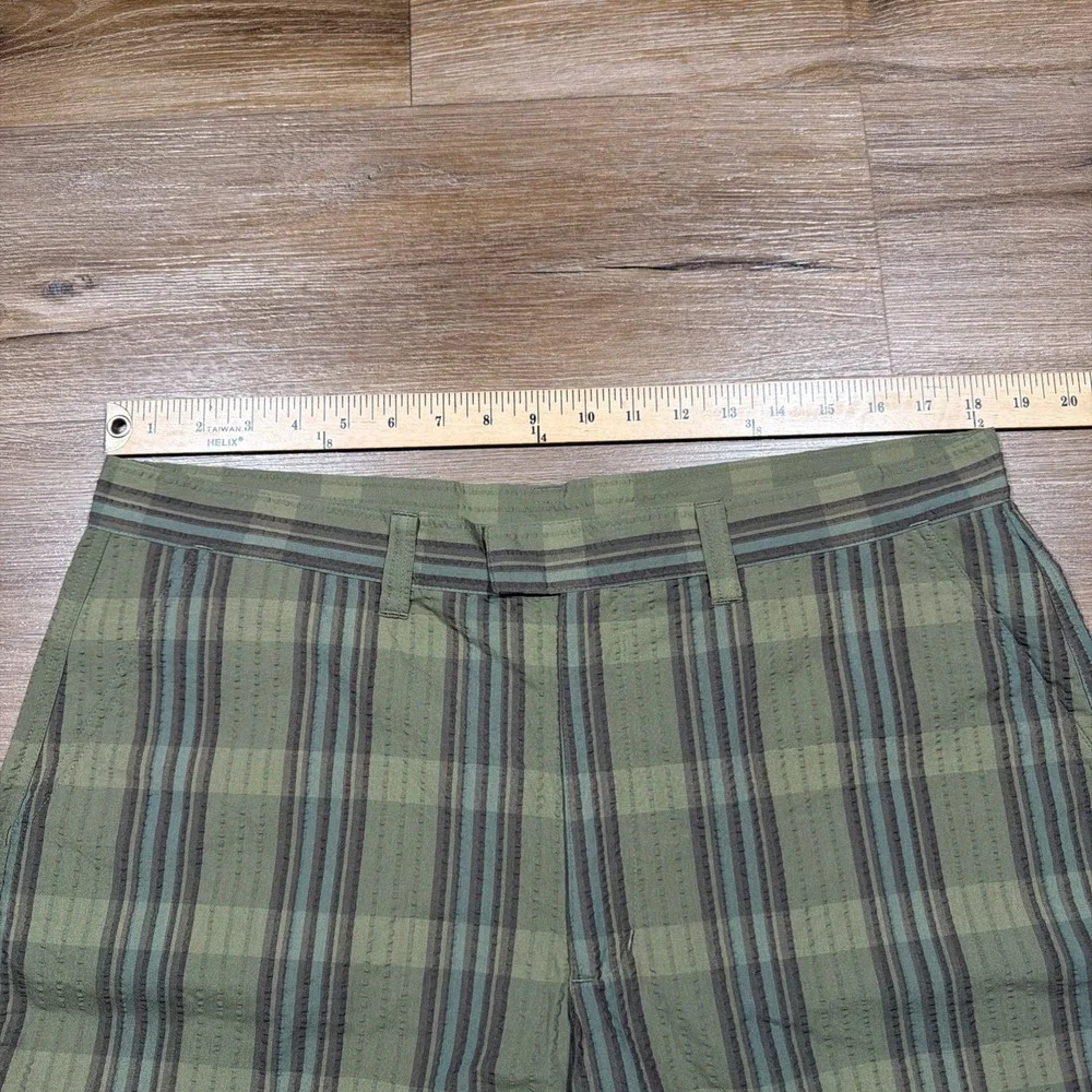 Patagonia Thrift Shorts Men's Size 36 Organic Cotton Seersucker Olive Outdoor